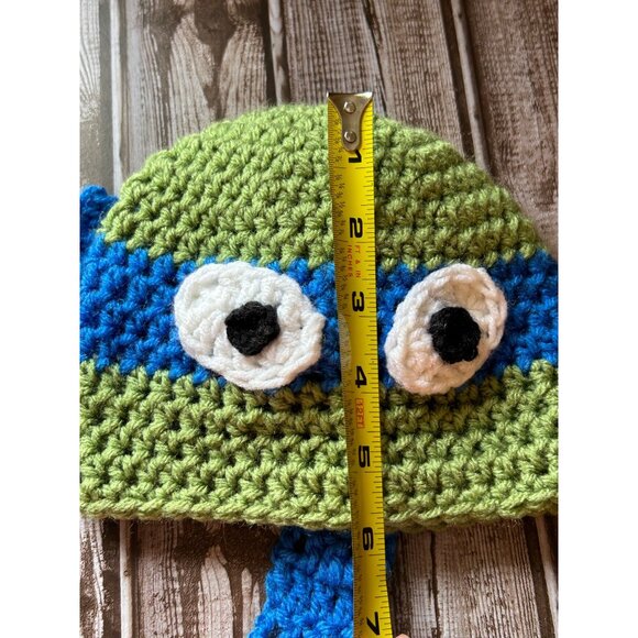 Crochet Teenage Mutant Ninja Turtle Inspo Baby Toddler Hat Green TMNT Handmade - Picture 5 of 6